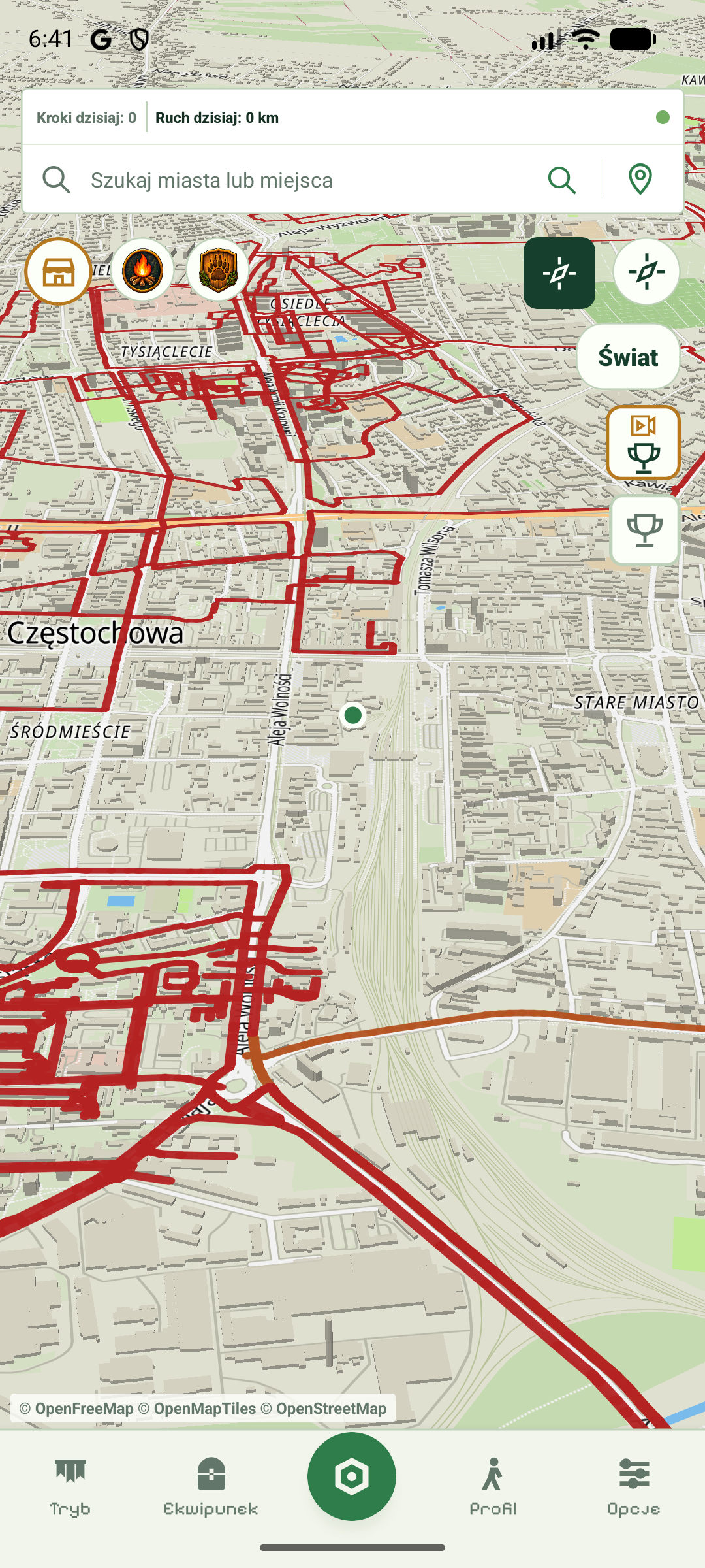 Mapa odkrytych ulic w Trailborn